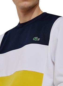 Sudadera Lacoste Sport Colorblock Blanco Hombre