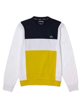 Sudadera Lacoste Sport Colorblock Blanco Hombre