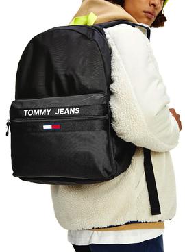 Mochila Tommy Jeans Essential Negro Asa Contraste
