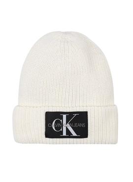 Gorro Calvin Klein Jeans De Punto Monogram Beige