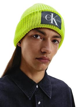 Gorro Calvin Klein Jeans De Punto Monogram Beige