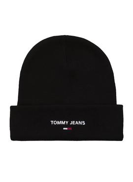 Gorro Tommy Jeans Sport Logo Negro Para Hombre