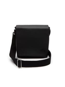 Bolso Lacoste Flap Negro Para Hombre