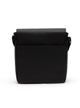 Bolso Lacoste Flap Negro Para Hombre