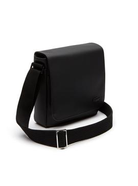 Bolso Lacoste Flap Negro Para Hombre