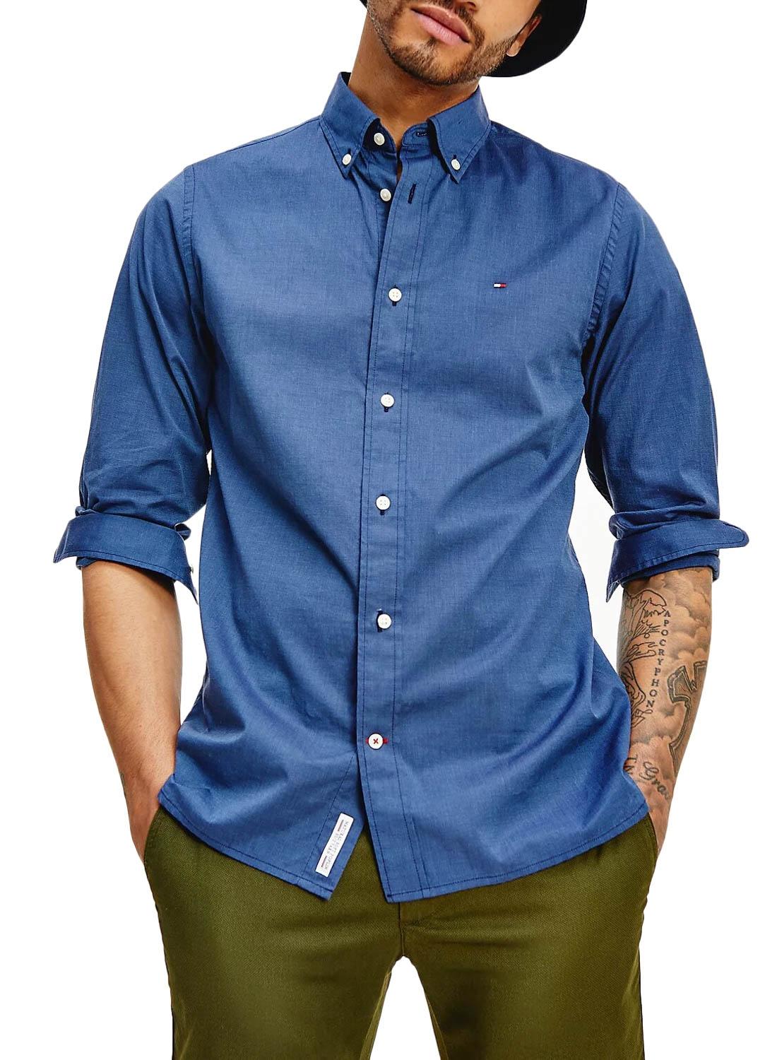 Camisa tommy hilfiger azul deals