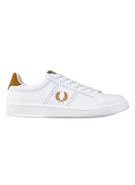 Zapatilla Fred Perry B721 Blanco y Mostaza