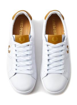 Zapatilla Fred Perry B721 Blanco y Mostaza