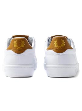 Zapatilla Fred Perry B721 Blanco y Mostaza