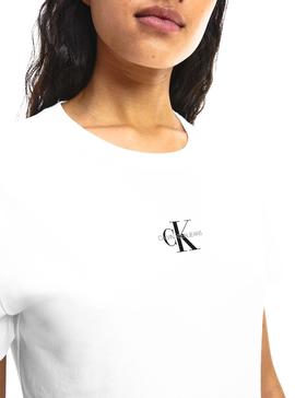 Camiseta Calvin Klein Jeans Micro Monogram Blanco