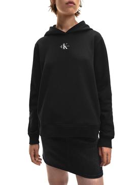 Sudadera Calvin Klein Jeans Monogram Hood Negro