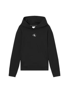 Sudadera Calvin Klein Jeans Monogram Hood Negro