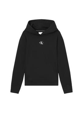 Sudadera Calvin Klein Jeans Monogram Hood Negro