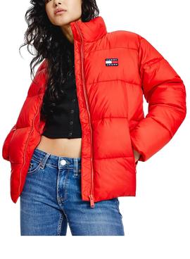 Cazadora Tommy Jeans Modern Puffer Rojo Mujer