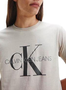 Camiseta Calvin Klein Jeans Monogram Beige 