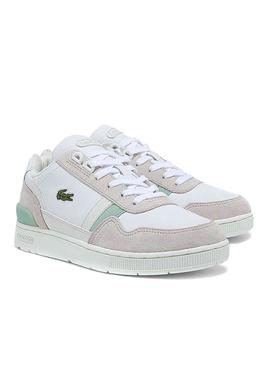 Zapatillas Lacoste T-Clip Piel Blanco Para Mujer