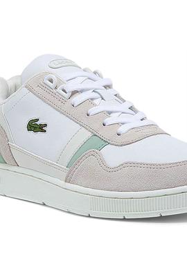 Zapatillas Lacoste T-Clip Piel Blanco Para Mujer