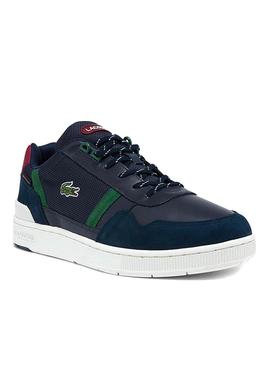 Zapatillas Lacoste T-Clip Marino Piel Para Hombre