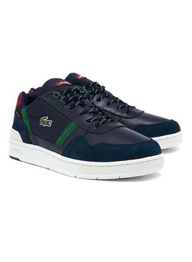 Zapatillas Lacoste T-Clip Marino Piel Para Hombre