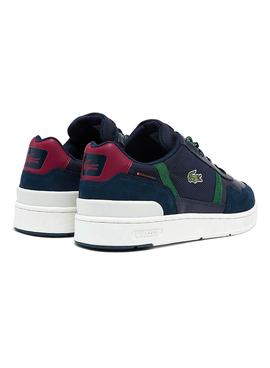 Zapatillas Lacoste T-Clip Marino Piel Para Hombre