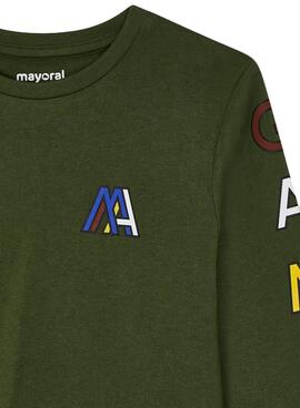 Camiseta Mayoral Letras Verde para Niño