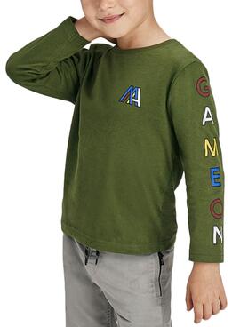 Camiseta Mayoral Letras Verde para Niño
