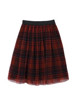 Falda Mayoral Tul Tartan Rojo para Niña