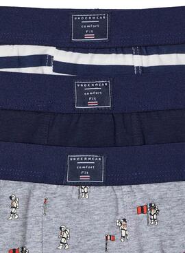 Set Calzoncillos Mayoral Space Gris y Marino 