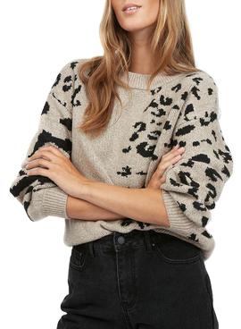 Jersey Vila Alia Animal Print Beige para Mujer