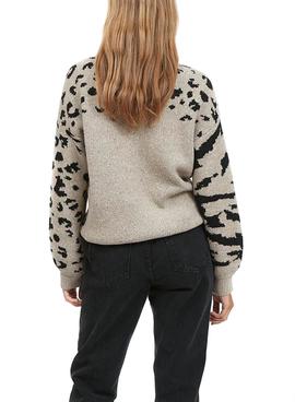 Jersey Vila Alia Animal Print Beige para Mujer