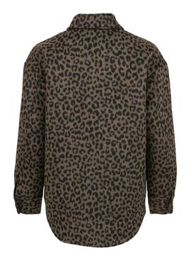 Sobrecamisa Vila Olive Animal Print Verde 