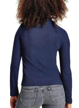 Camiseta Tommy Jeans Rib Azul para Mujer