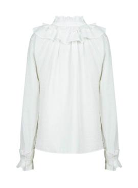 Blusa Naf Naf Volantes Blanco para Mujer