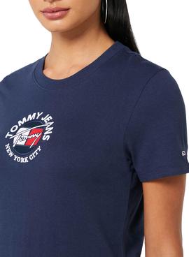 Camiseta Tommy Jeans Timeless Marino Para Mujer