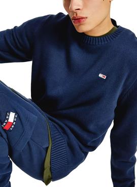 Jersey Tommy Jeans Essential Crew Marino Hombre