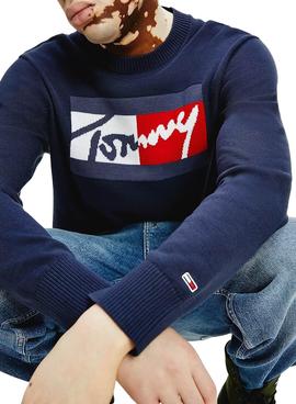 Jersey Tommy Jeans Branded Marino Para Hombre