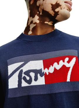 Jersey Tommy Jeans Branded Marino Para Hombre