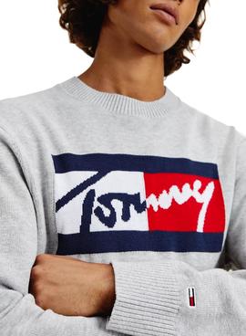 Jersey Tommy Jeans Branded Sweater Gris Hombre