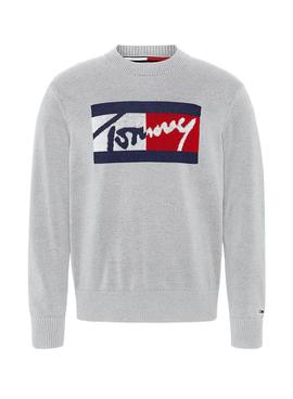 Jersey Tommy Jeans Branded Sweater Gris Hombre