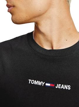 Camiseta Tommy Jeans Small Text Negro Para Hombre