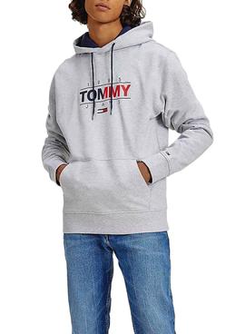 Sudadera Tommy Jeans Graphic Gris Para Hombre