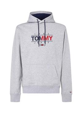 Sudadera Tommy Jeans Graphic Gris Para Hombre