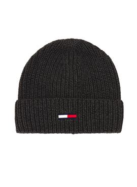 Gorro Tommy Jeans Basic Rib Gris Oscuro Hombre