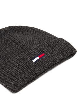Gorro Tommy Jeans Basic Rib Gris Oscuro Hombre