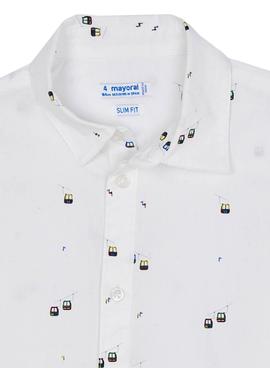 Camisa Mayoral Blanca Estampado Para Niño