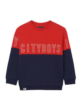 Sudadera Mayoral Block Rojo Marino Para Niño