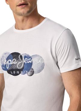 Camiseta Pepe Jeans Sacha Blanco Para Hombre