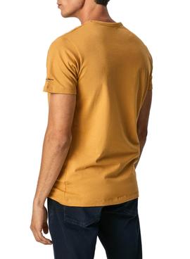 Camiseta Pepe Jeans Sacha Mostaza Para Hombre