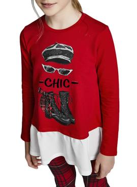Conjunto Mayoral Leggings Cuadros Rojo Para Niña