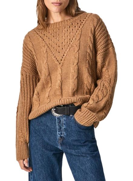 Jersey Pepe Jeans Rania Punto Marron Para Mujer - Main Image
